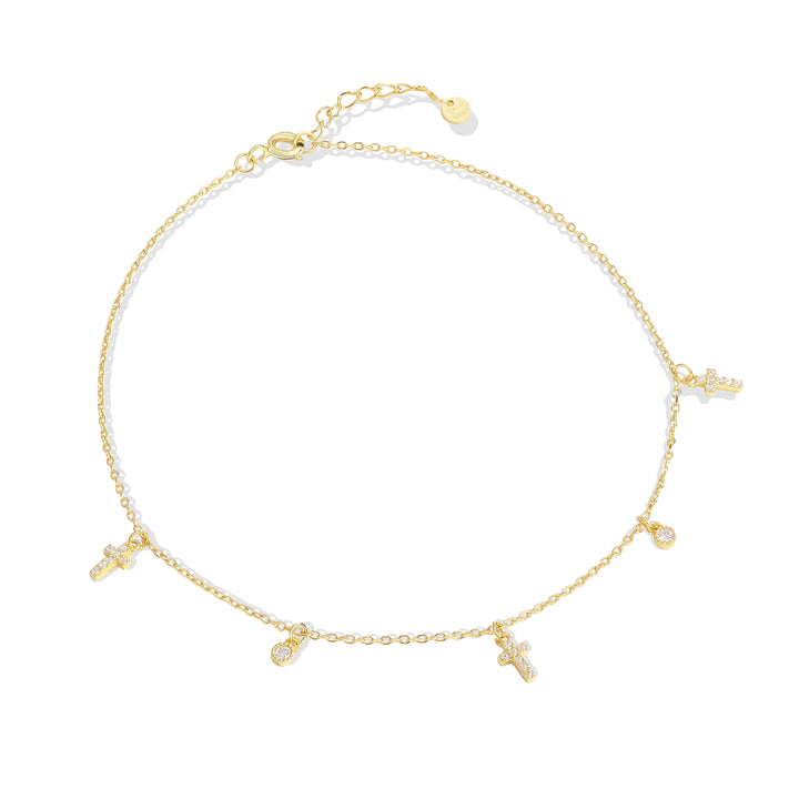 gold plated sterling silver charm anklet